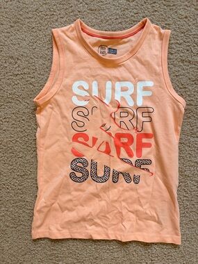 Peach 'Surf' Graphic Tank Top for Kids